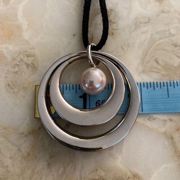 Elle 925 Sterling Silver (41g) & Pink Pearl Necklace - Picture 9 of 10